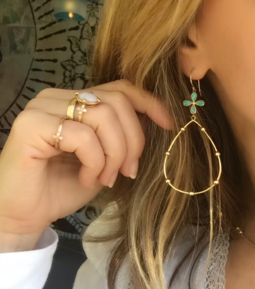 Opal Hoop Earrings