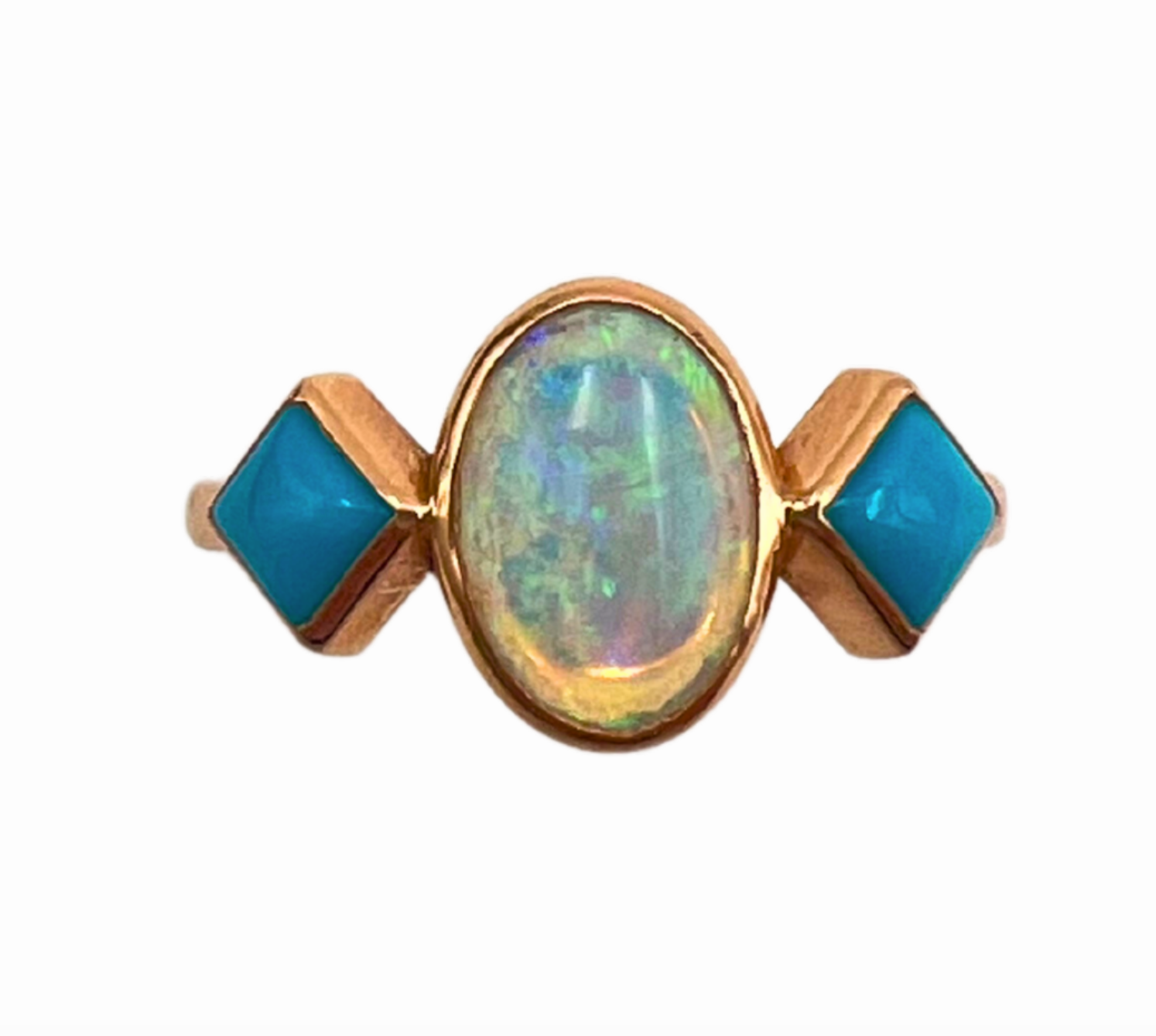 Opal and Turquoise Cocktail Ring