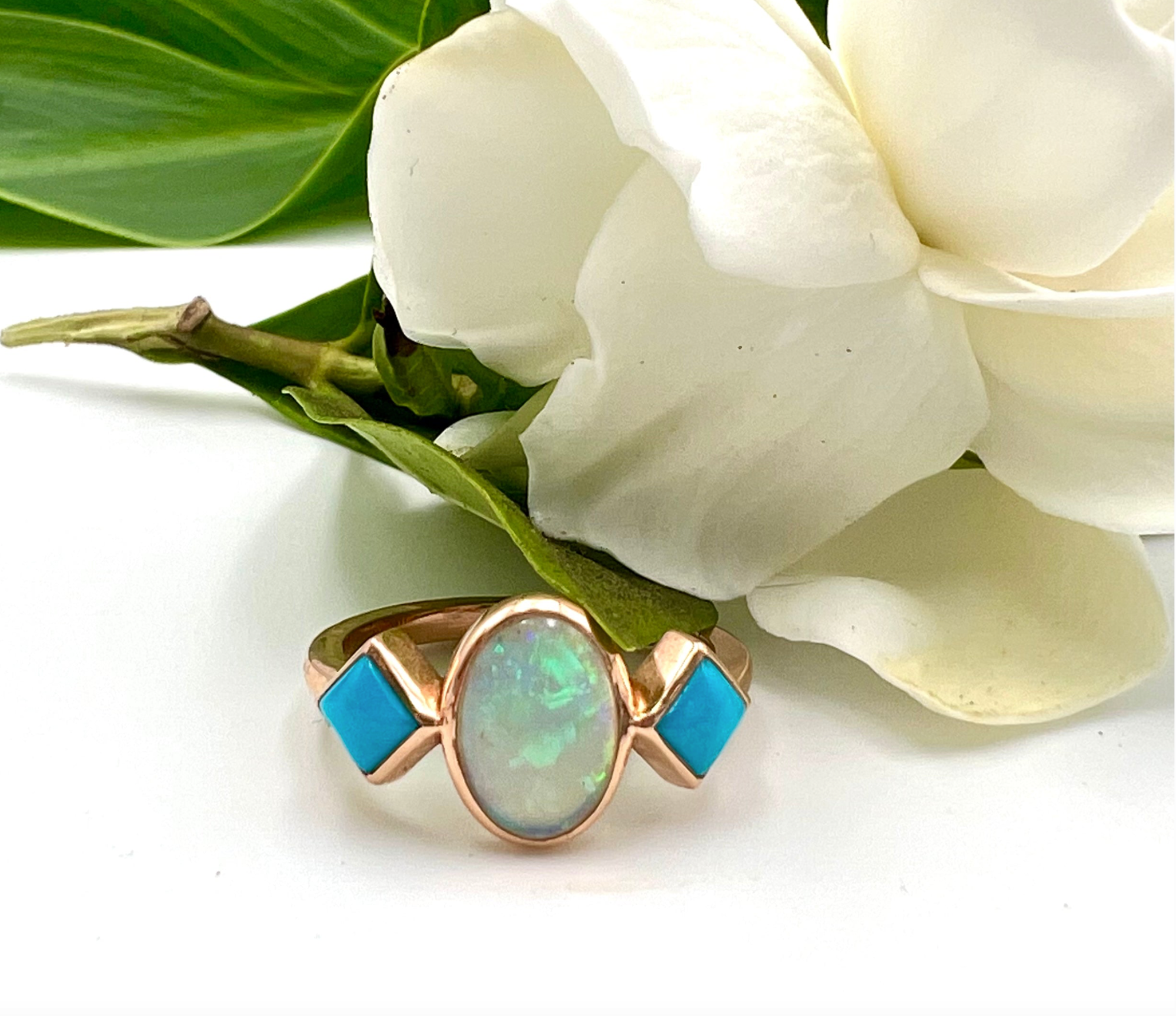 Opal and Turquoise Cocktail Ring