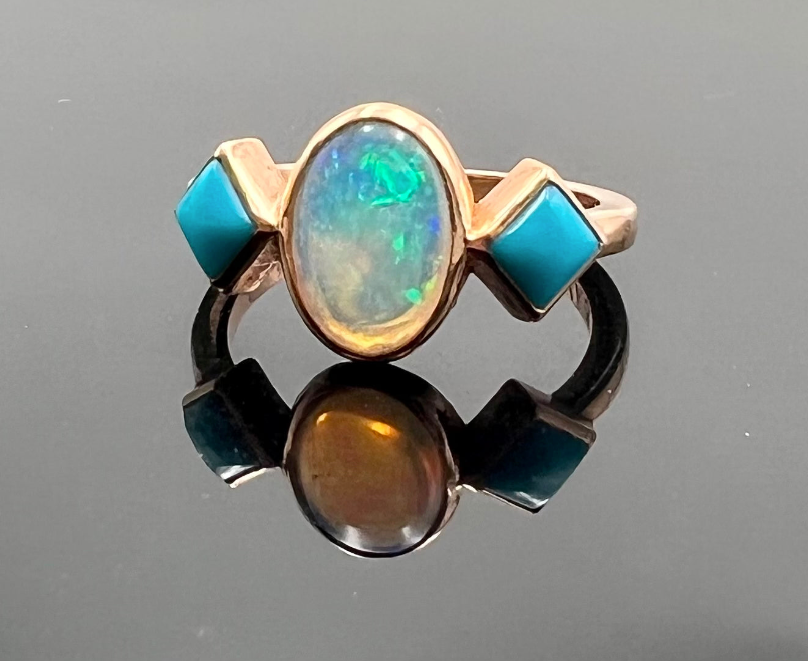 Opal and Turquoise Cocktail Ring