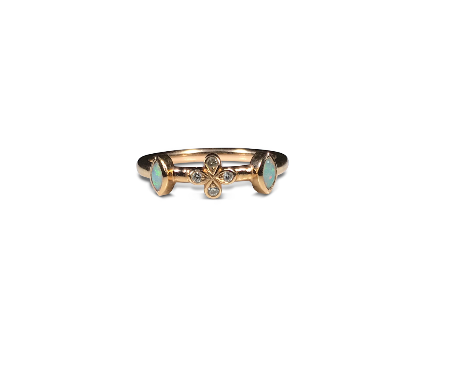 Opal and Diamond stacking ring