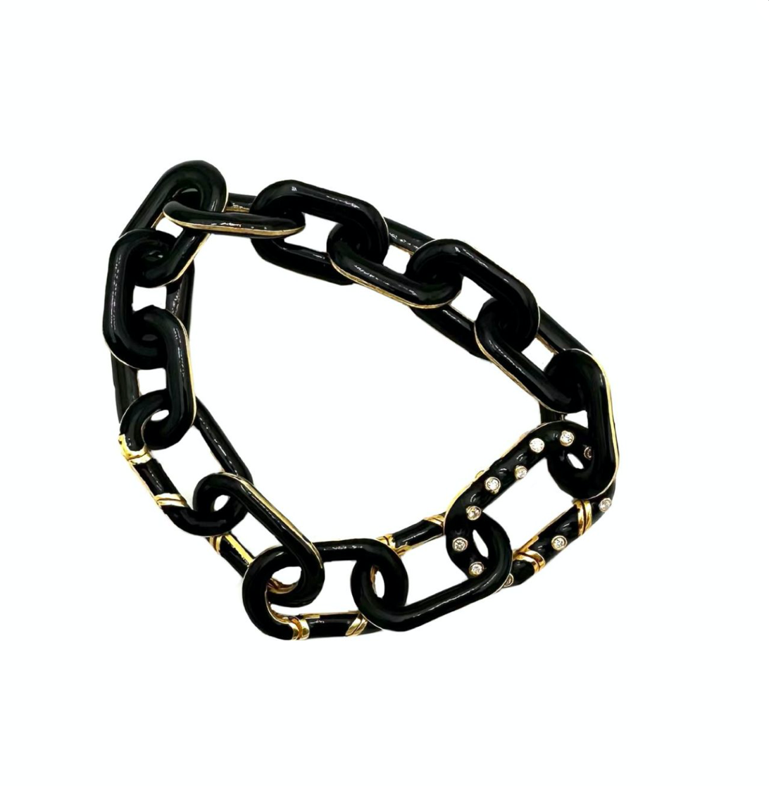 The Callie Bracelet (Black, w/ Lab Diamonds)