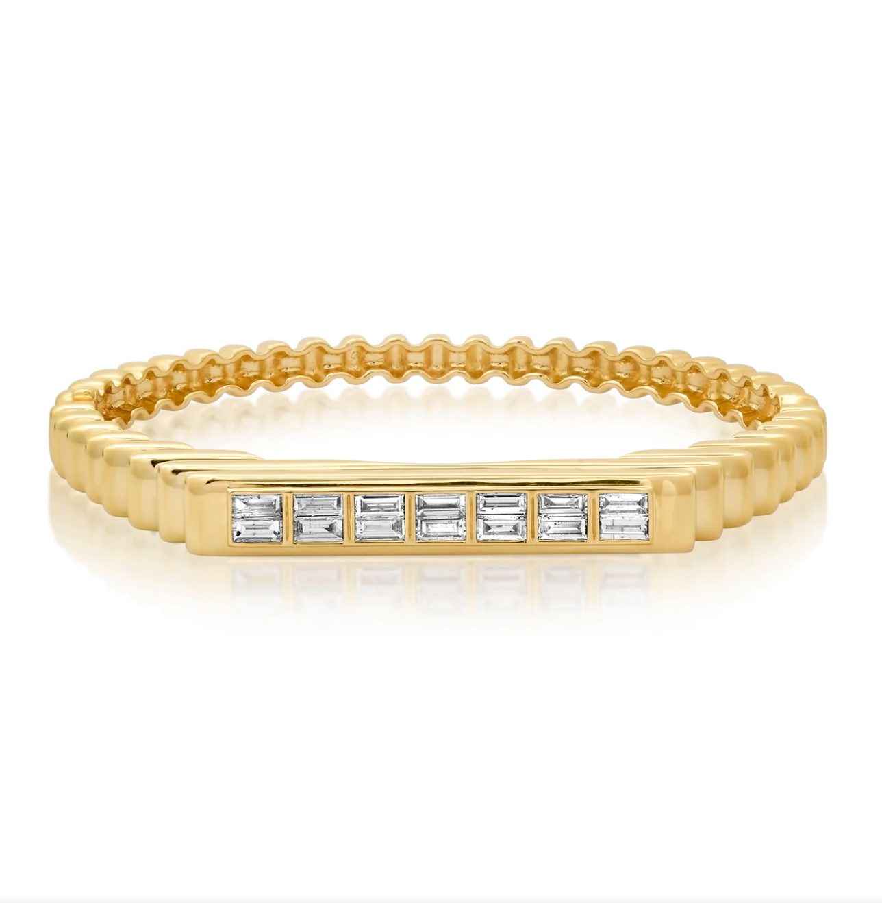 Fluted Colorblock Bangle in Diamond