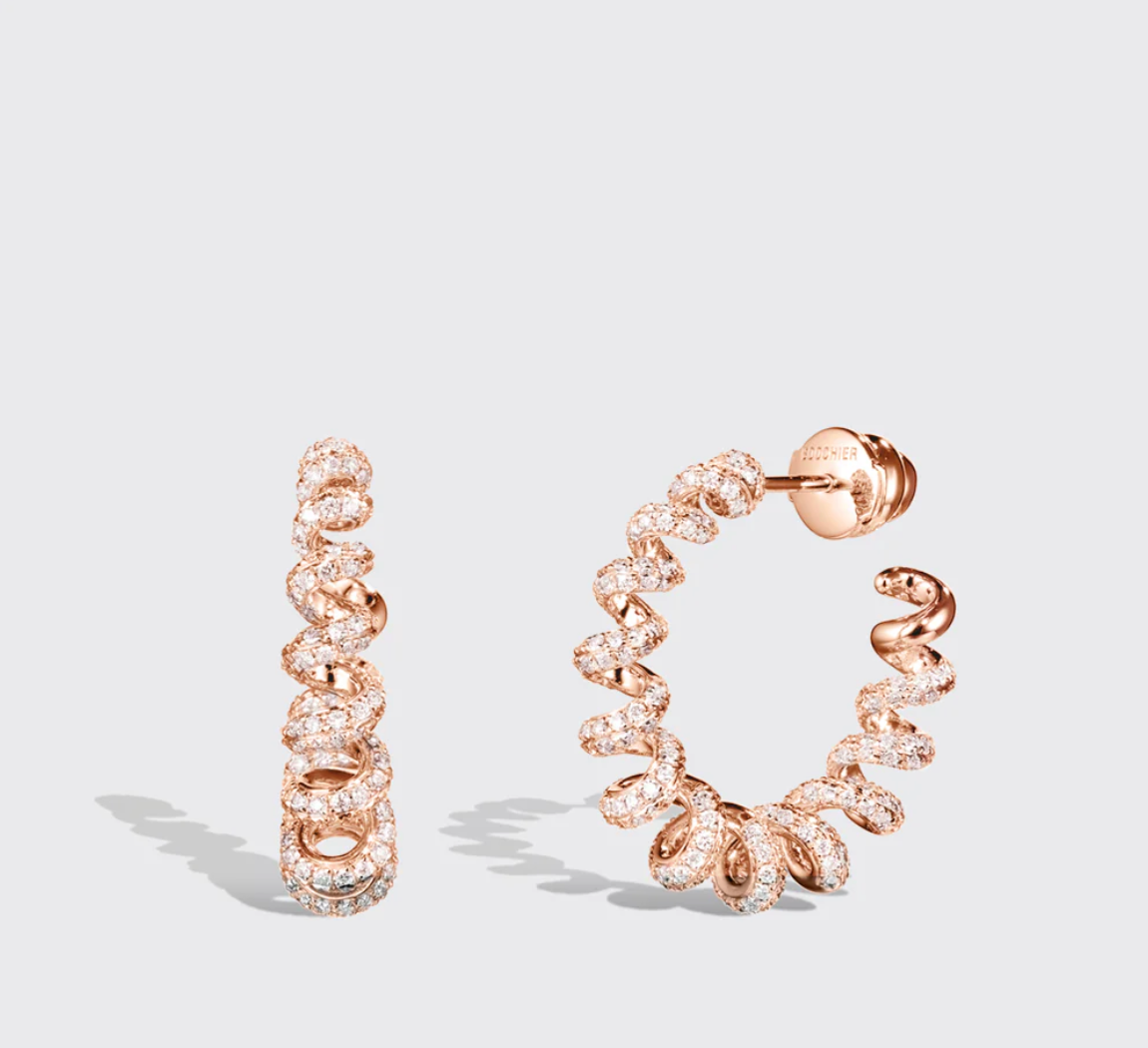 LARGE GOLD DIAMOND SLINKEE EARRINGS