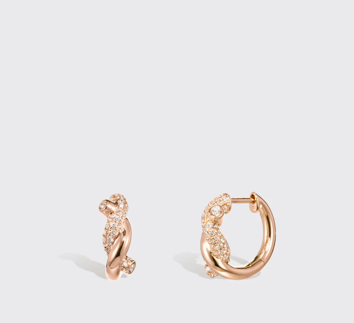 GOLD DIAMOND TIES SMALL EARRINGS