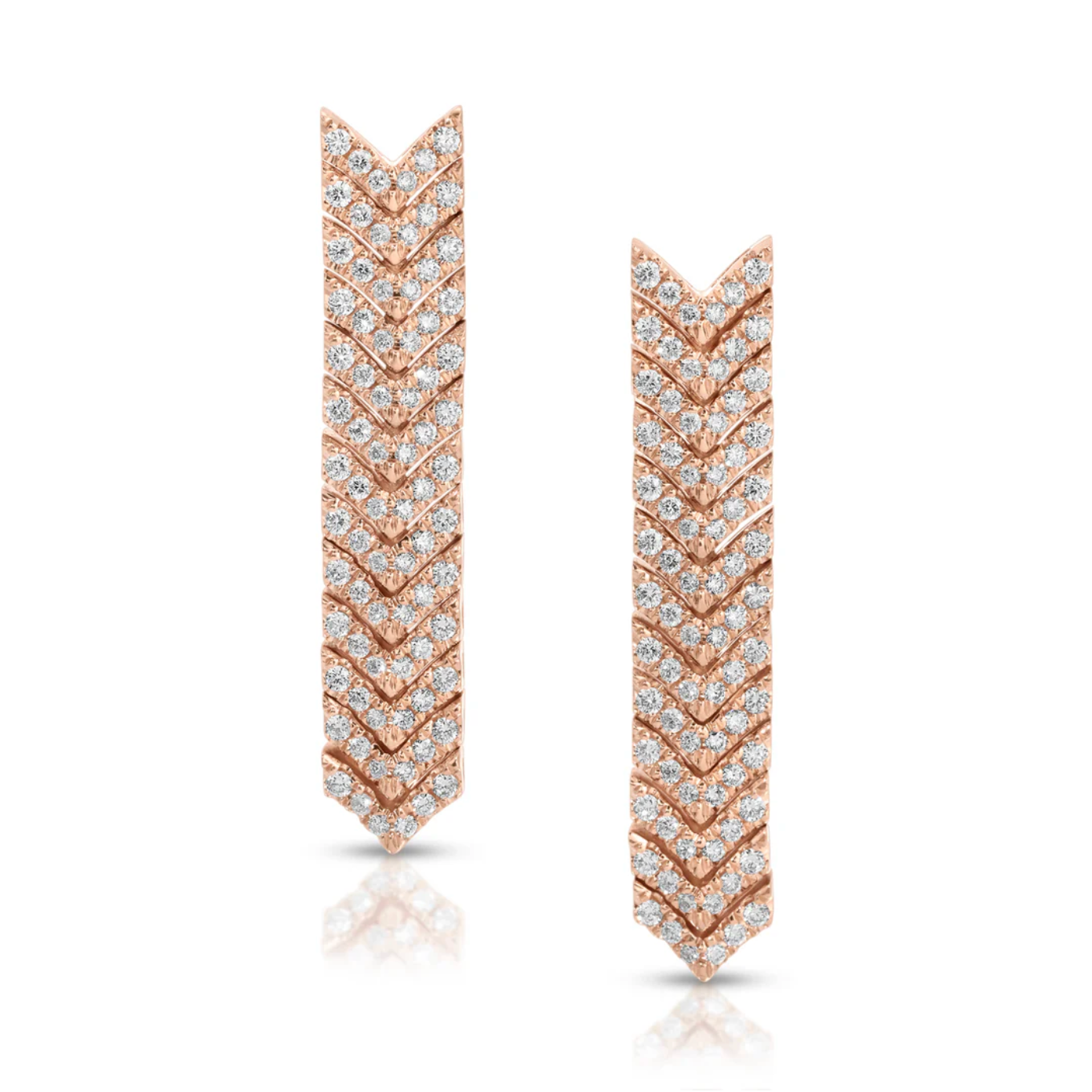 PAVE DIAMOND ZIPPER DROP EARRINGS