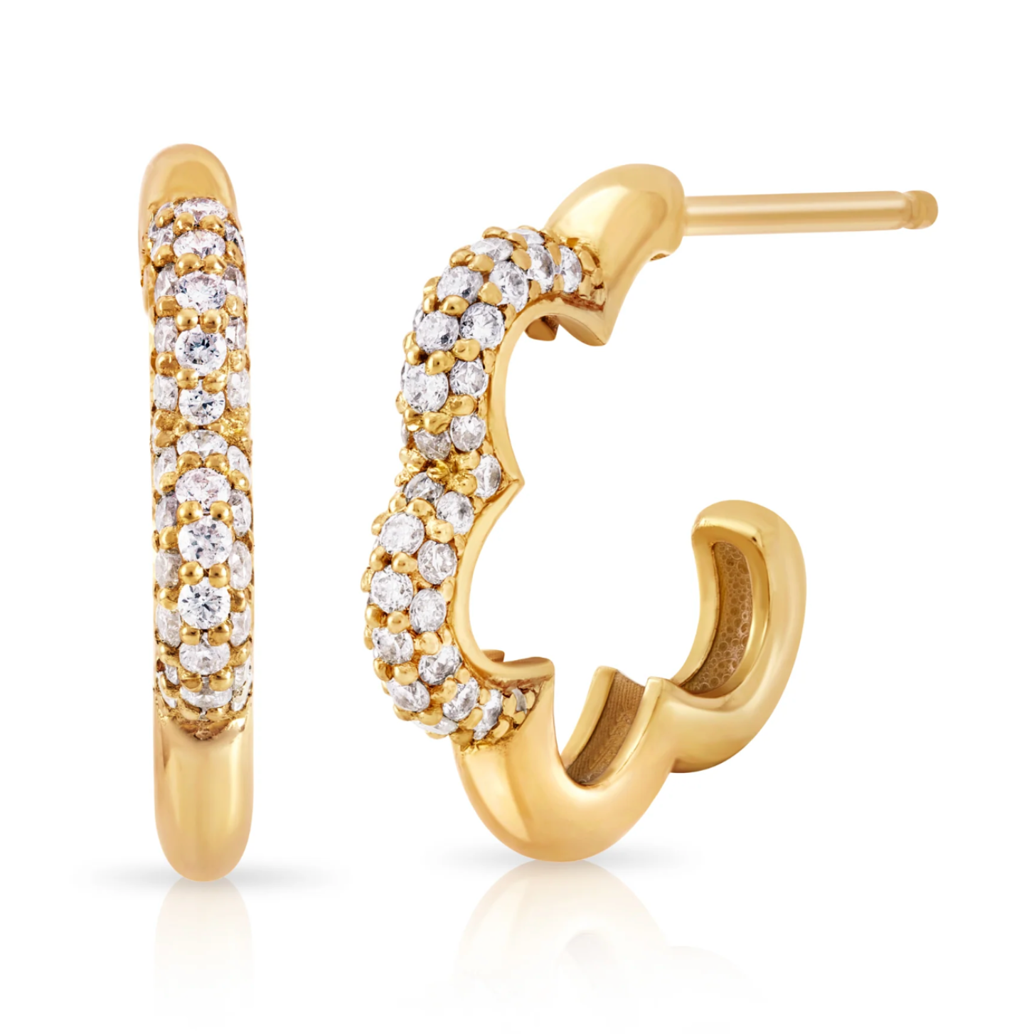 HALF PAVE FLORETTE HOOPS
