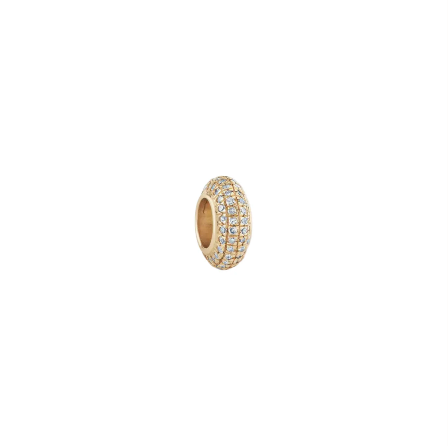 Pavé Diamond and Gold Rondelle Bead