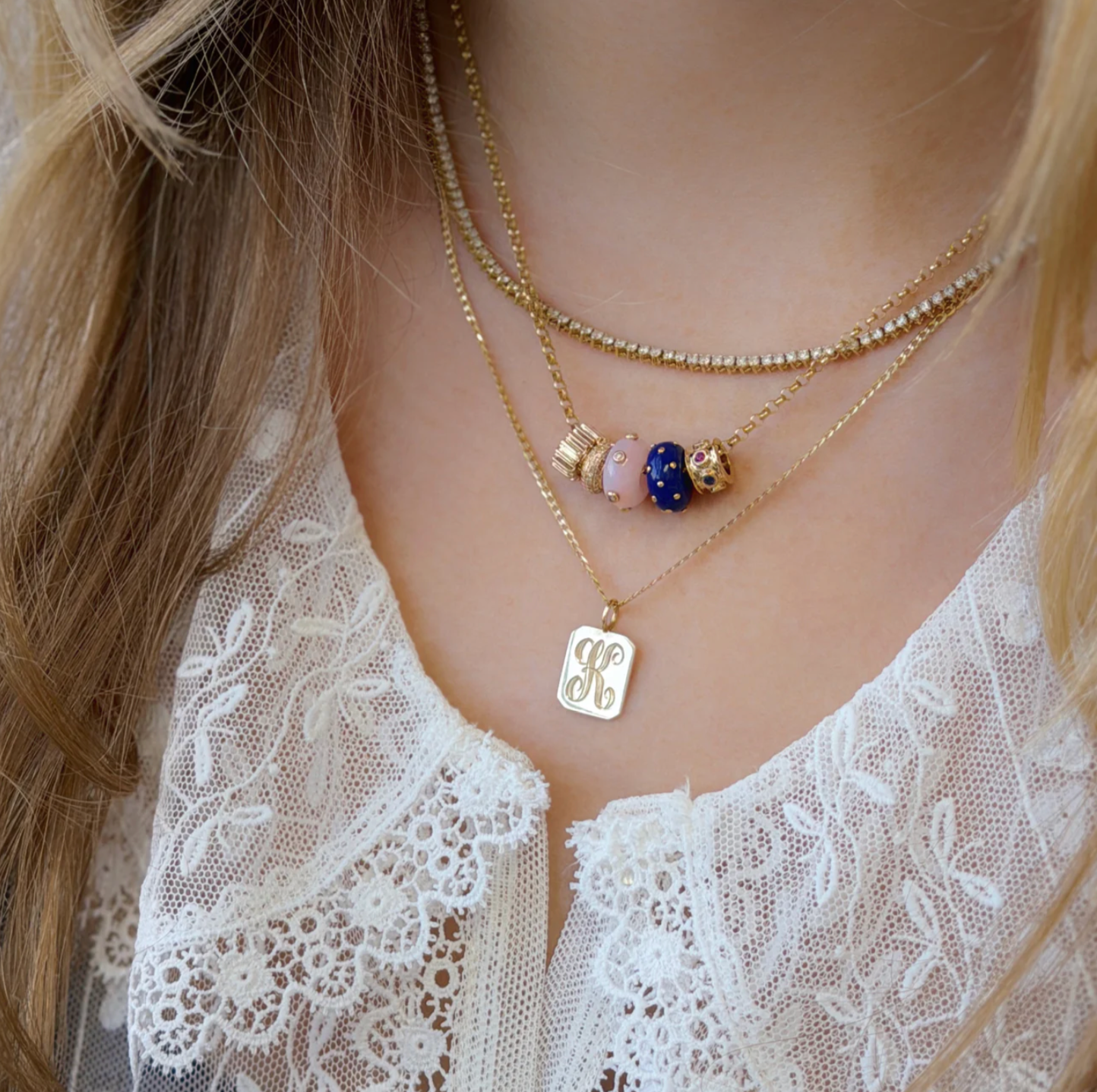 Pavé Diamond and Gold Rondelle Bead