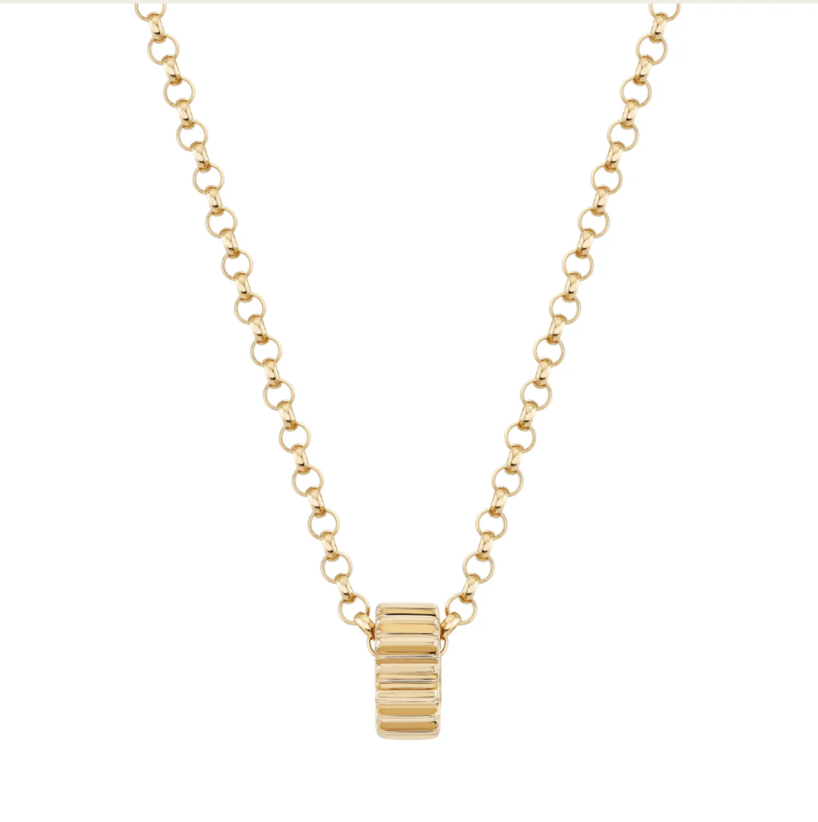 Ridged Gold Rondelle Bead