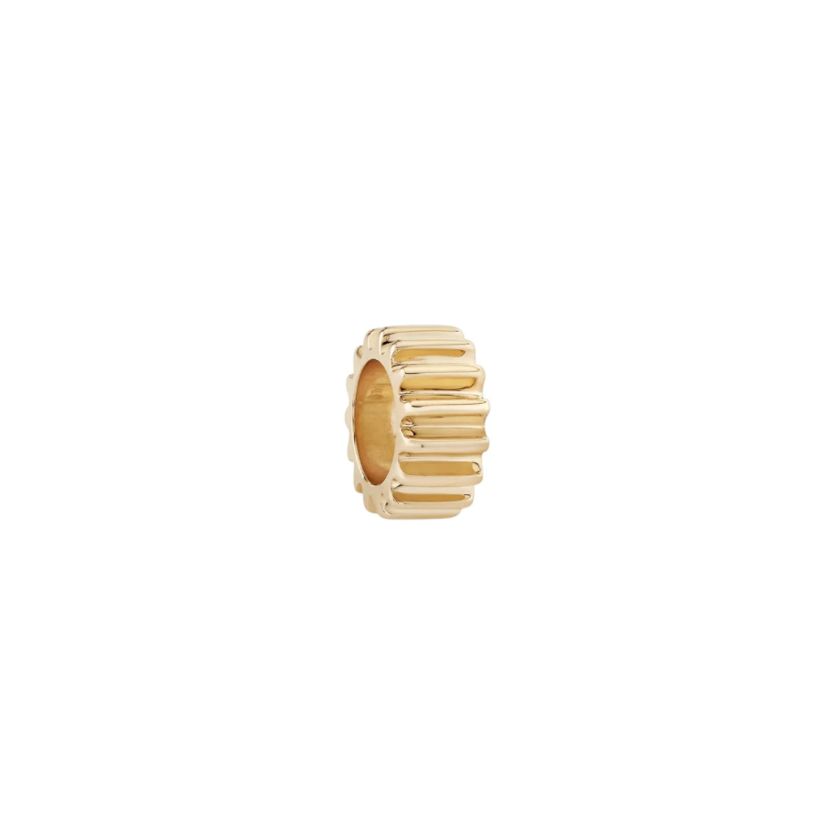 Ridged Gold Rondelle Bead