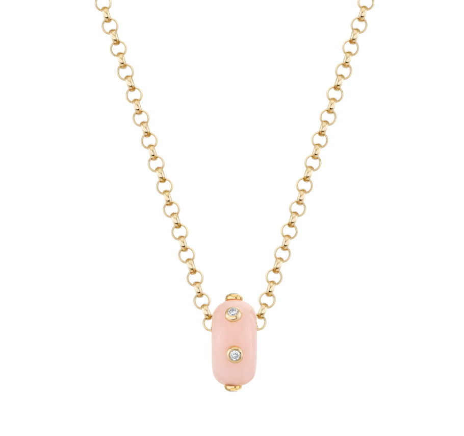 Opal and Diamond Rondelle Bead
