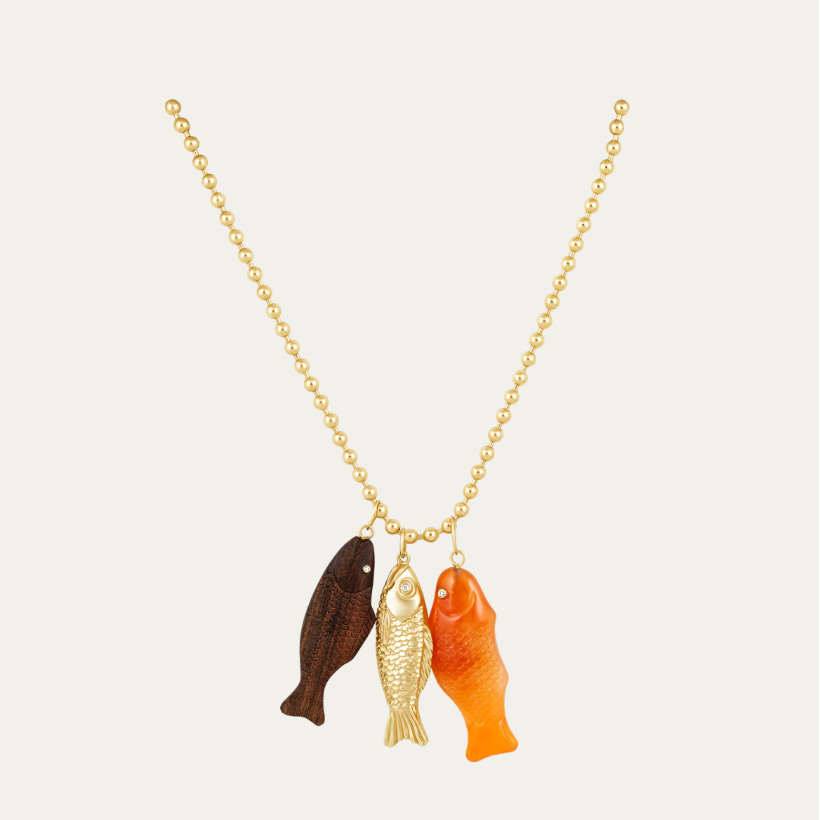 Gold Swedish Fish Pendant