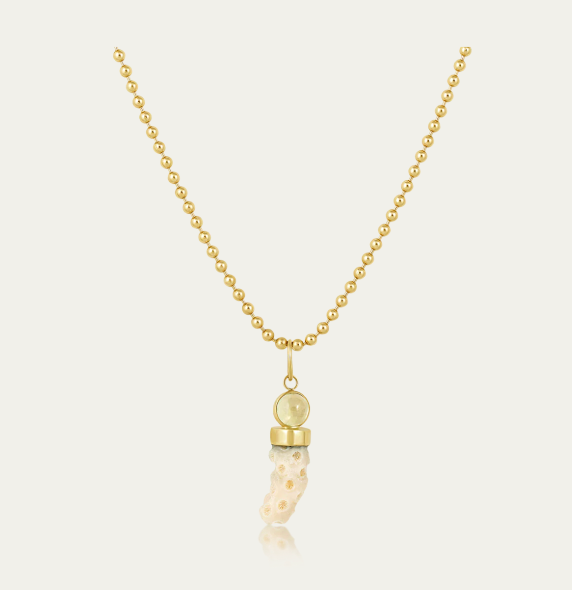 Yellow Coral Cabochon Pendant