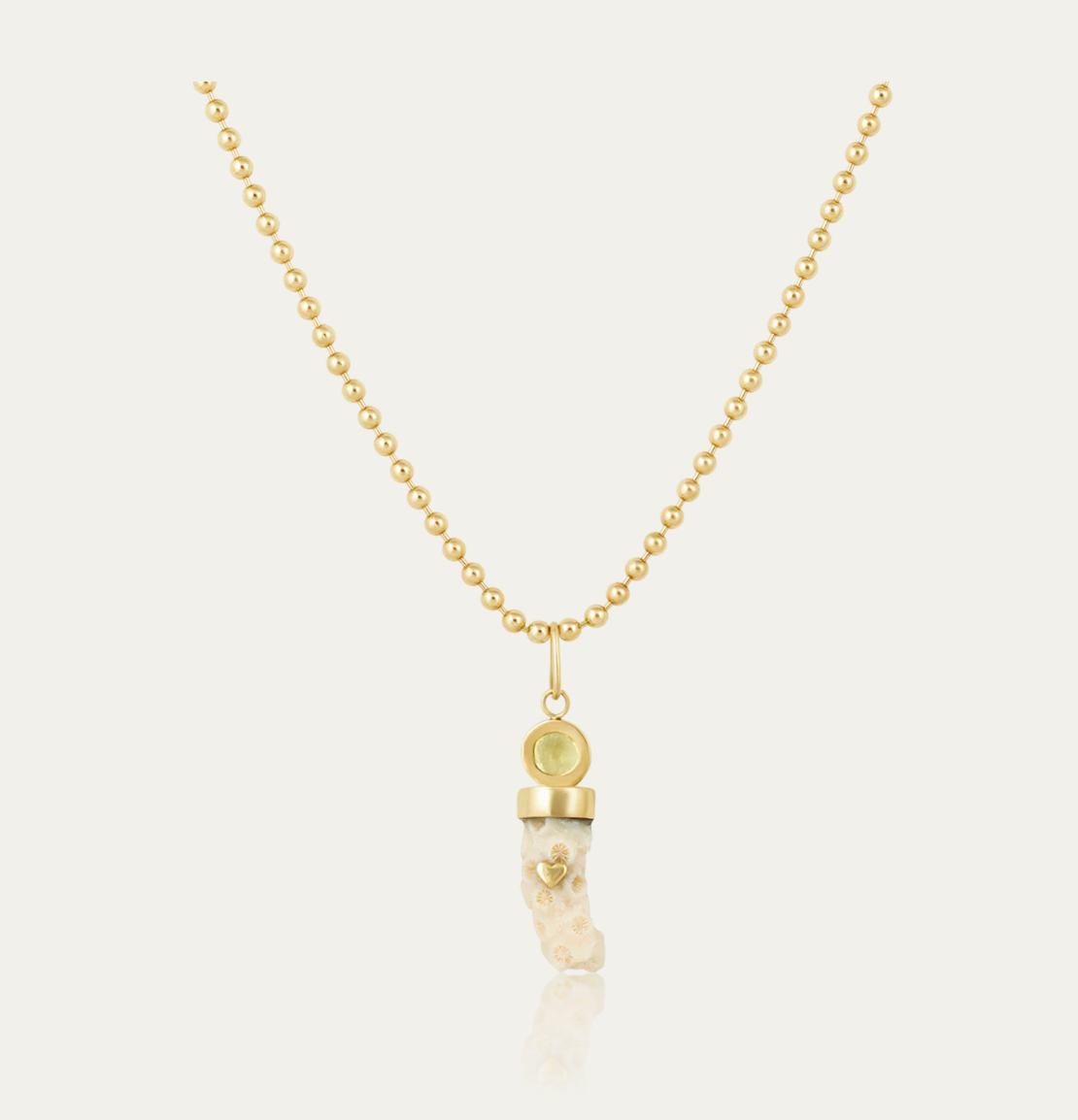 Yellow Coral Cabochon Pendant