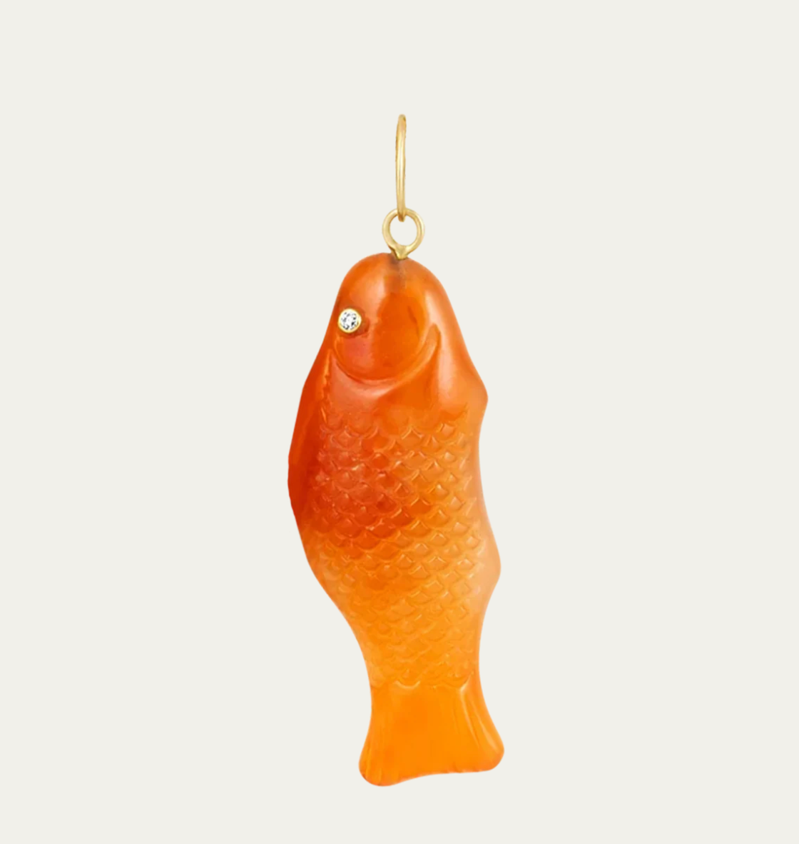 Carved Stone Swedish Fish Pendant