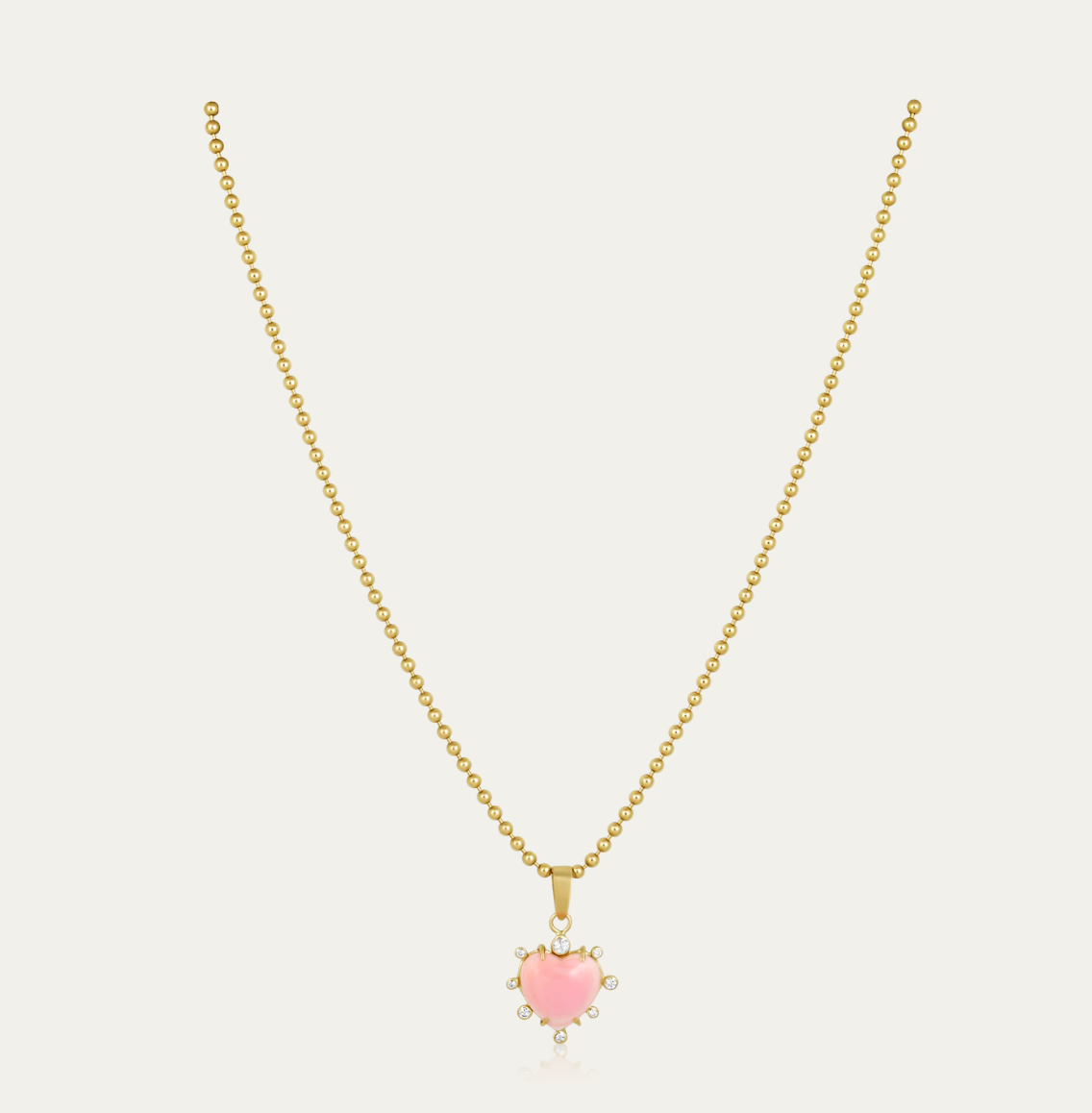 Pink Conch Shell Heart Halo Pendant