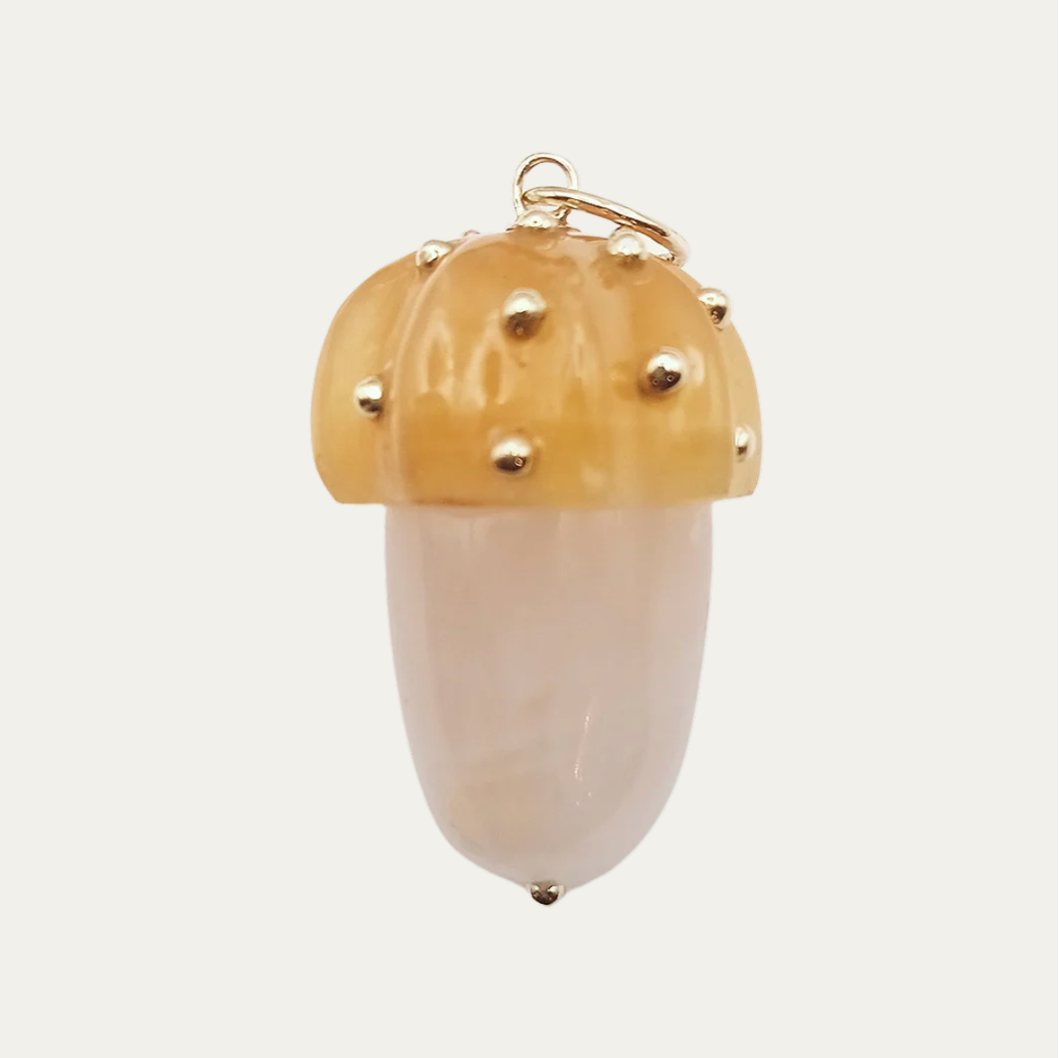 Carved Stone Acorn Pendant