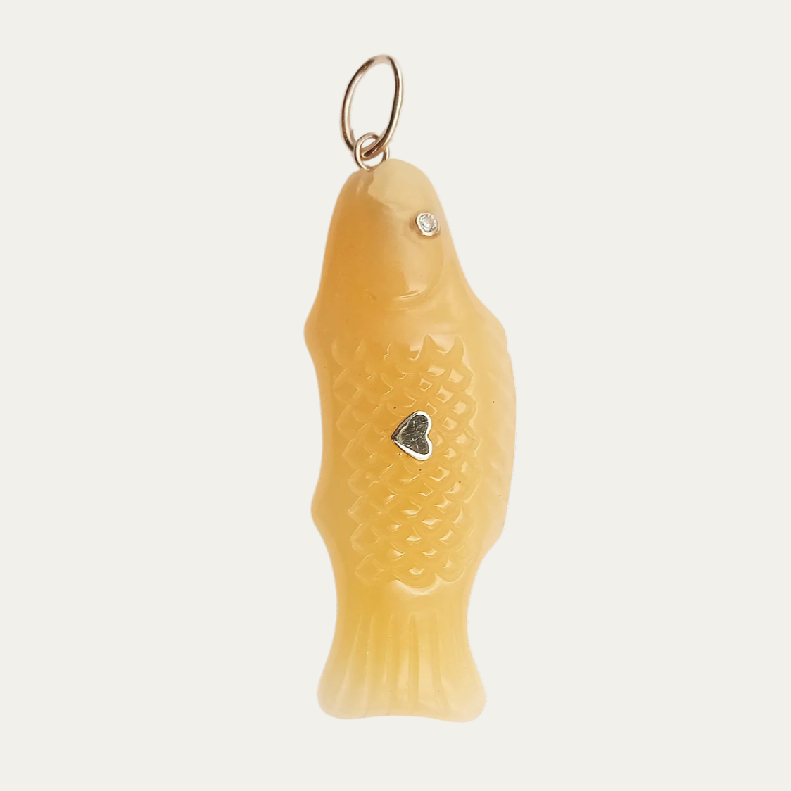 Carved Stone Swedish Fish Pendant