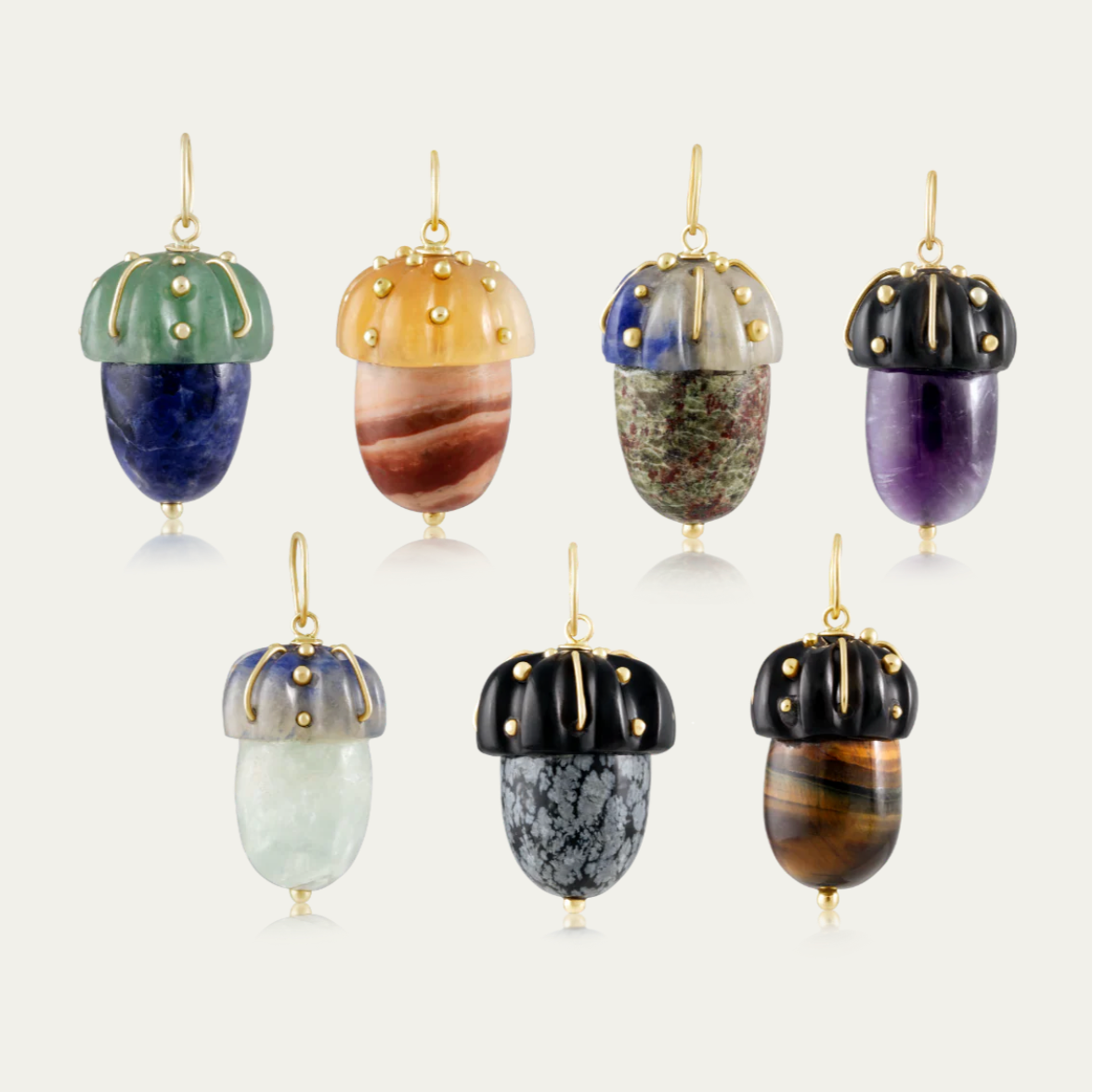 Carved Stone Acorn Pendant