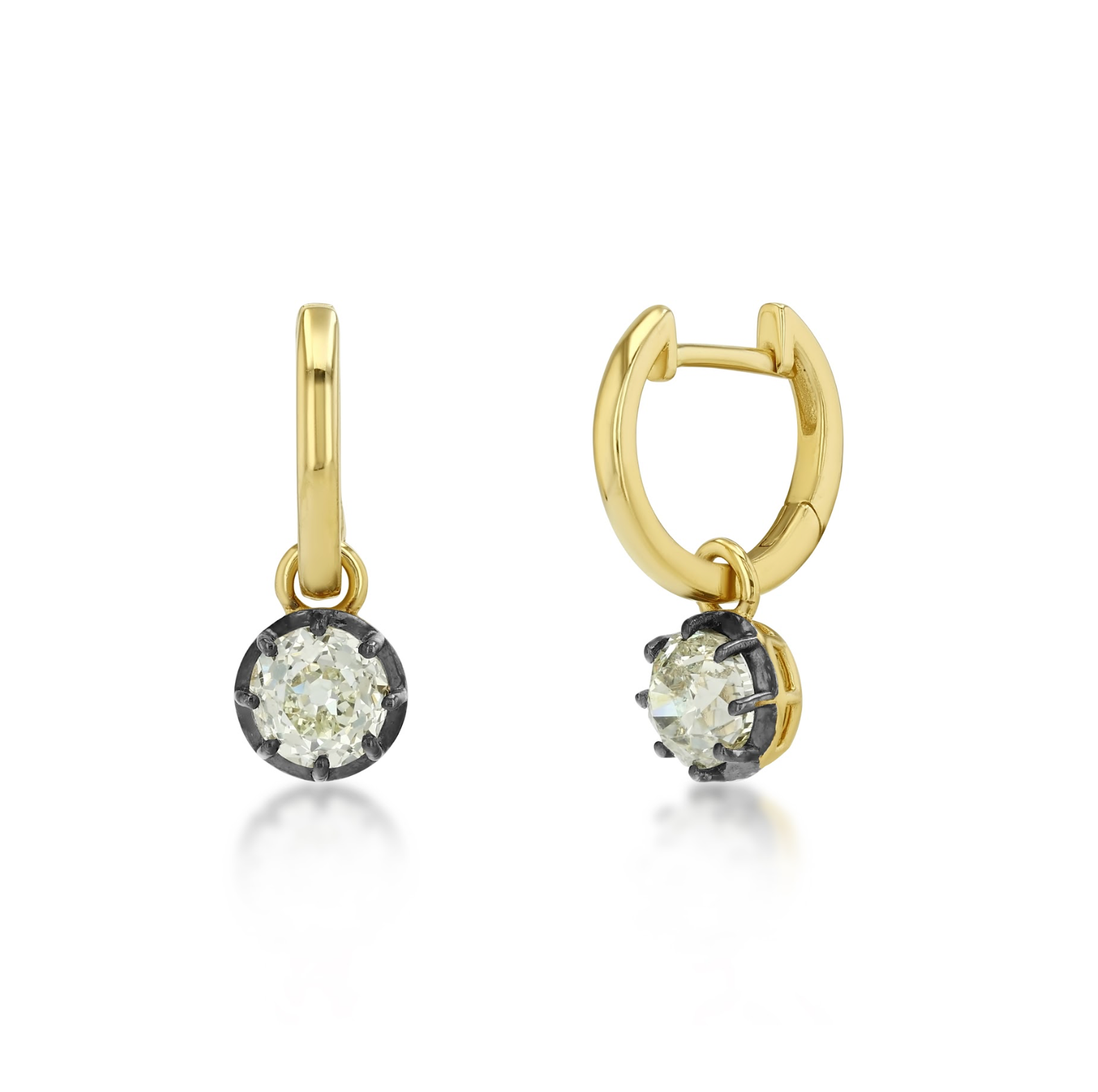 Signature Diamond Drop Hoops - Round