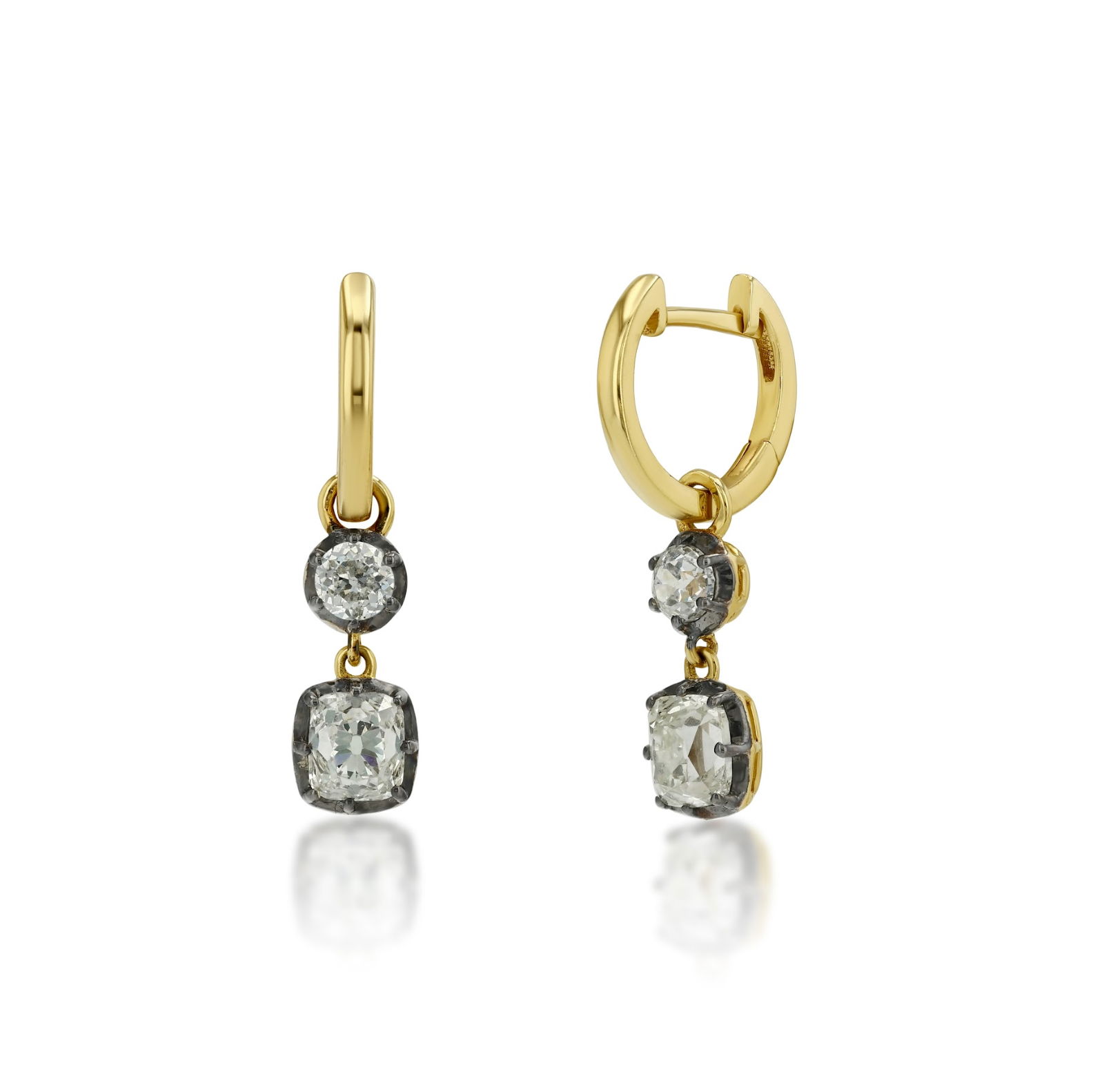 Double Diamond Drops Round + Cushion