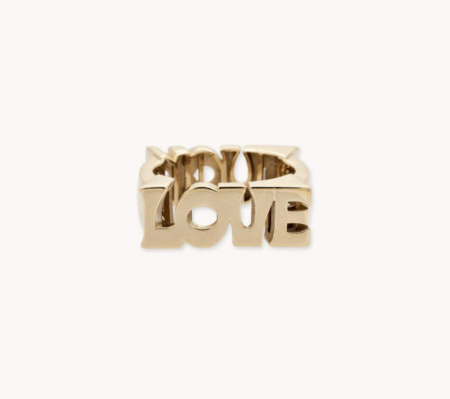 Pave Diamond Fuck & Love Groovy Ring