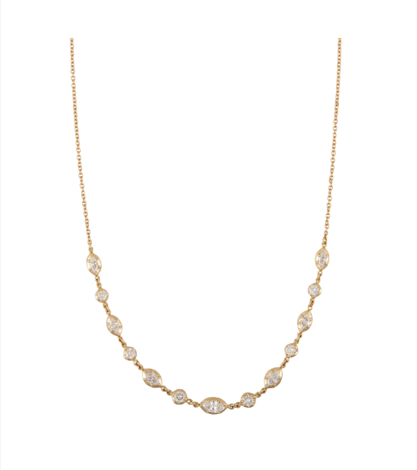 Graduated Round + Marquise Sophia Diamond Choker Necklace