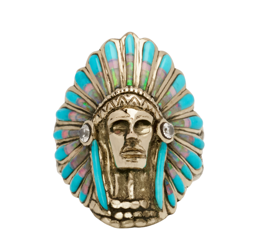 Opal + Turquoise Inlay Chief Diamond Ring