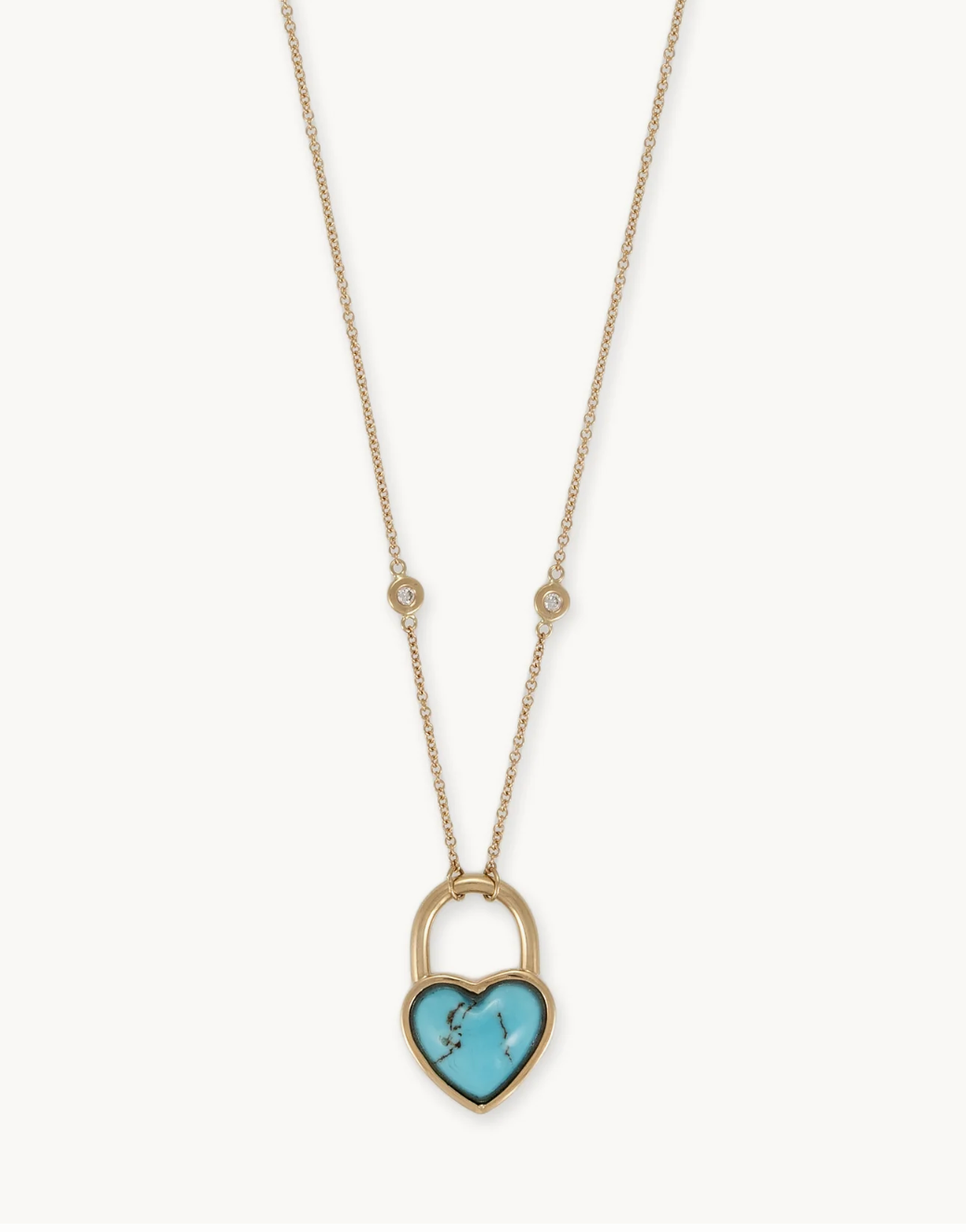 TURQUOISE HEART LOCK NECKLACE