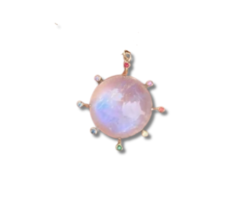 Rainbow Moonstone Burst Charm