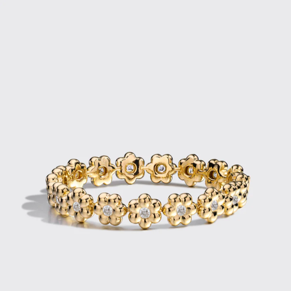 DIAMOND FLOWER PUFF BRACELET