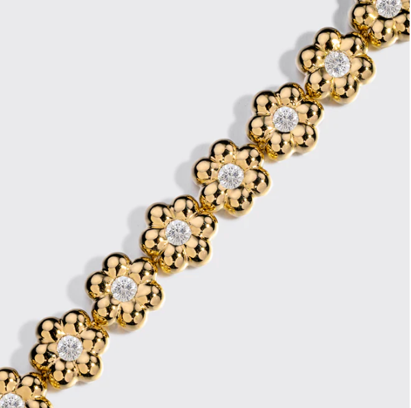 DIAMOND FLOWER PUFF BRACELET
