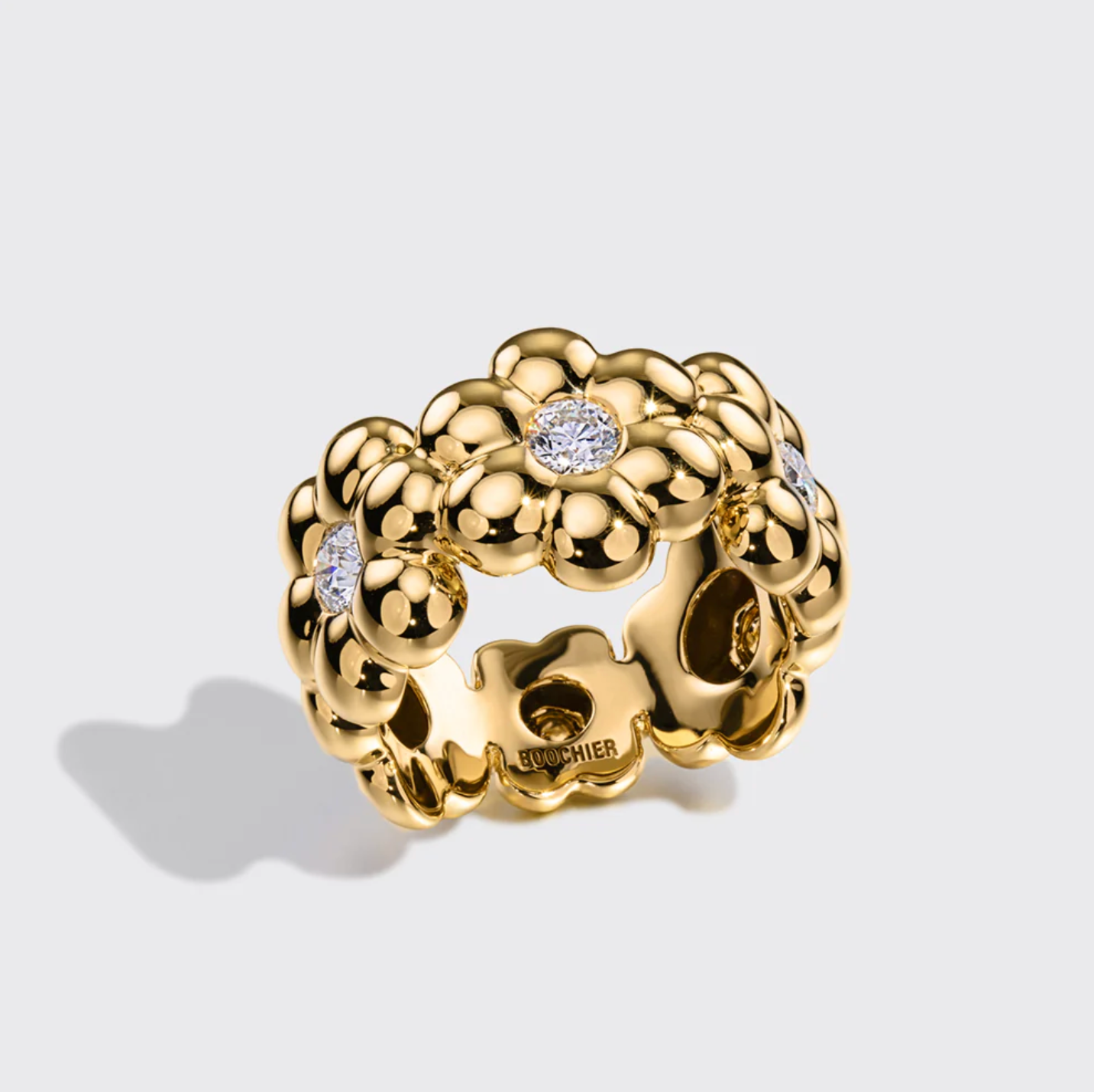 JUMBO DIAMOND FLOWER PUFF RING