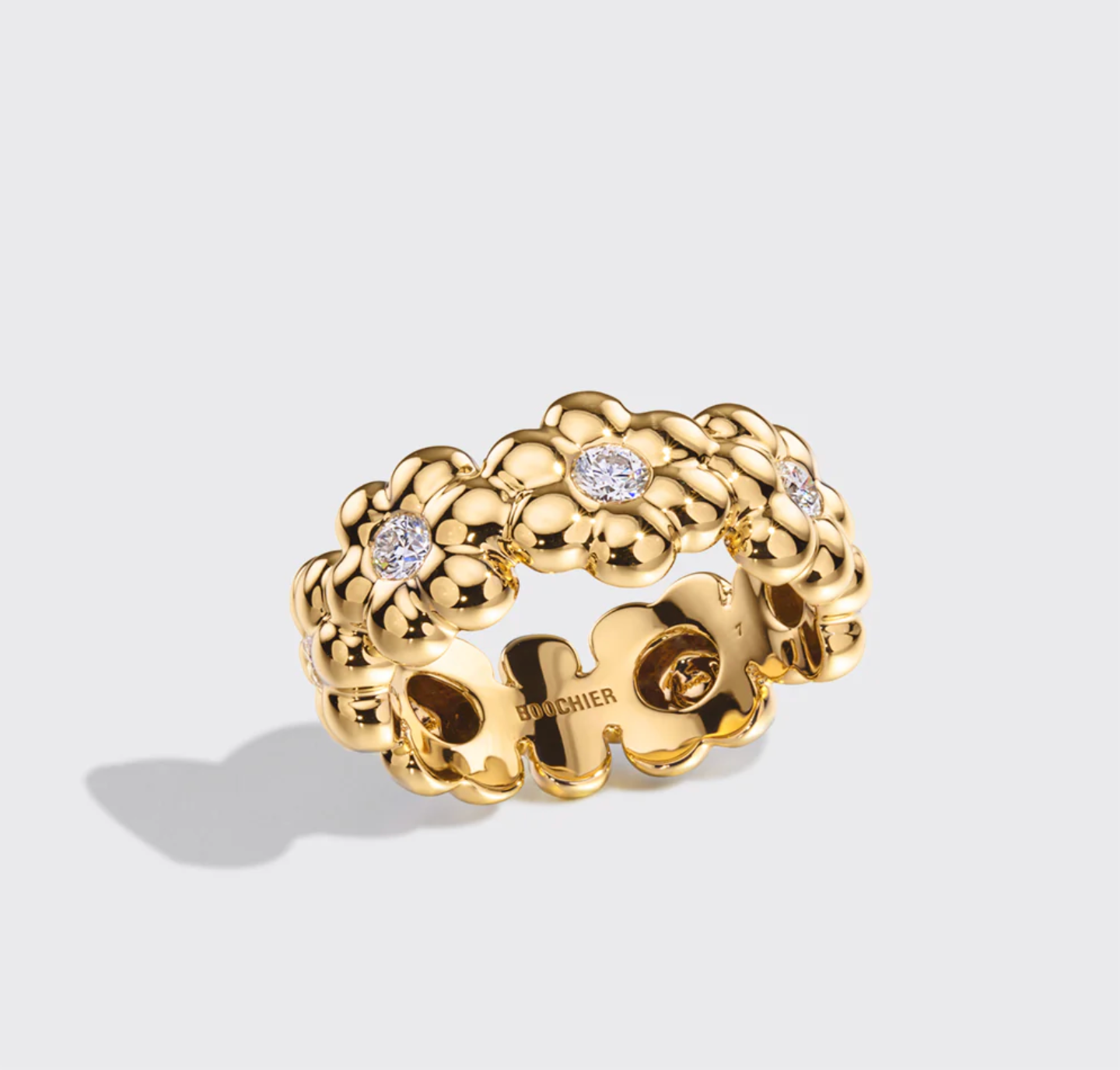DIAMOND FLOWER PUFF RING