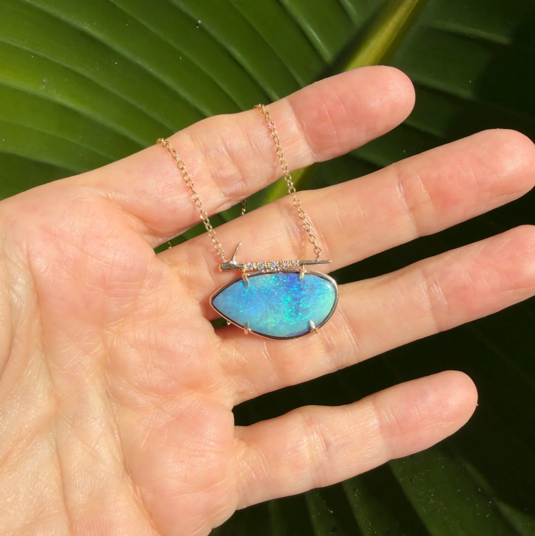 Boulder Opal Thorn Necklace