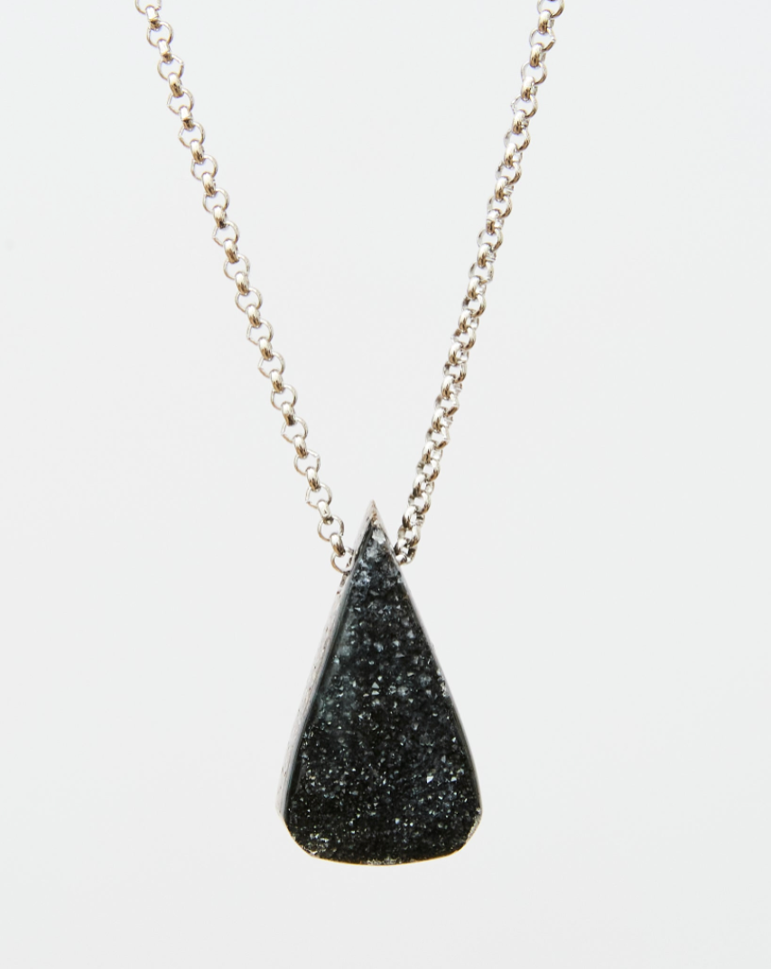 Black Druzy Necklace