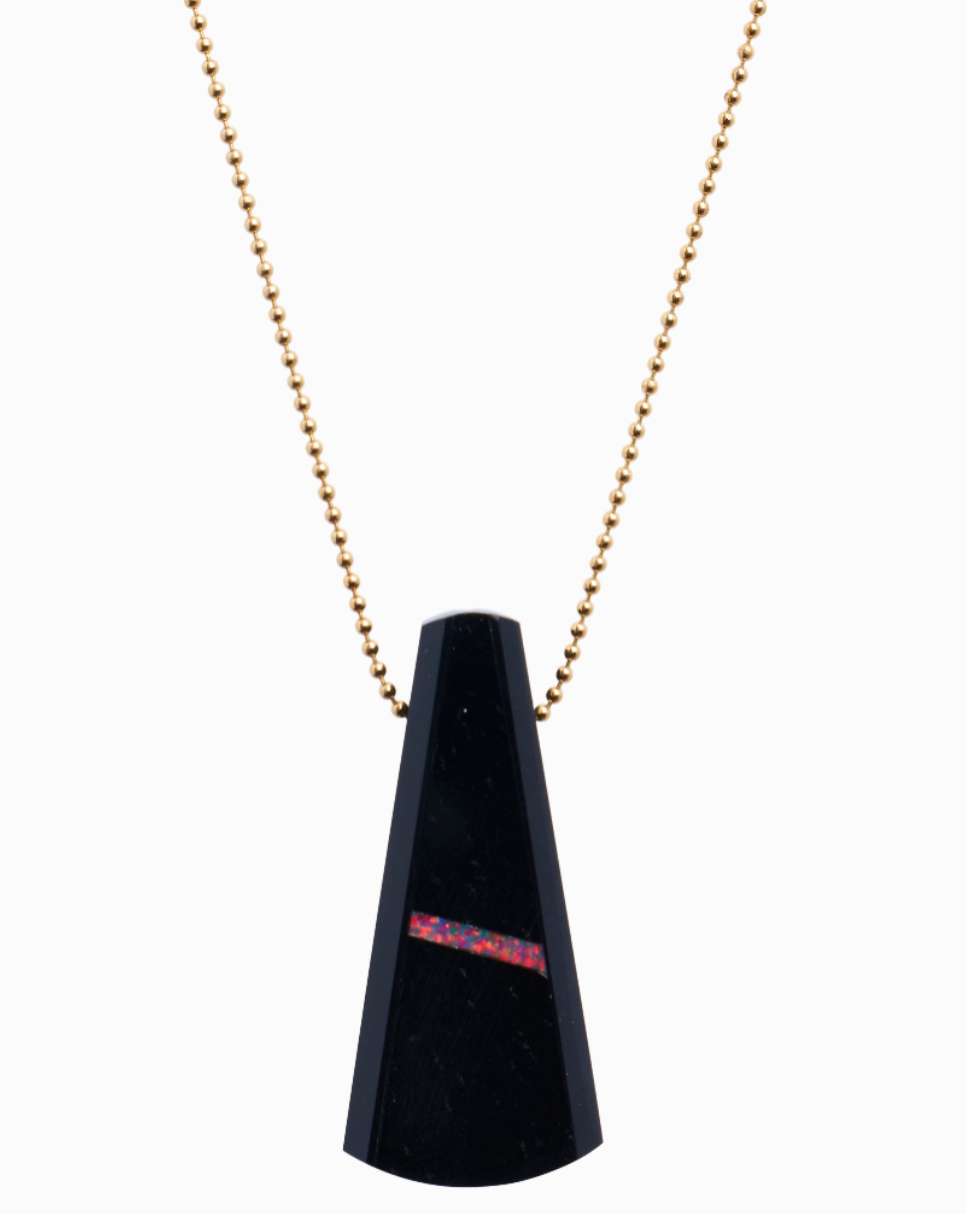 Black Jade & Opal Necklace