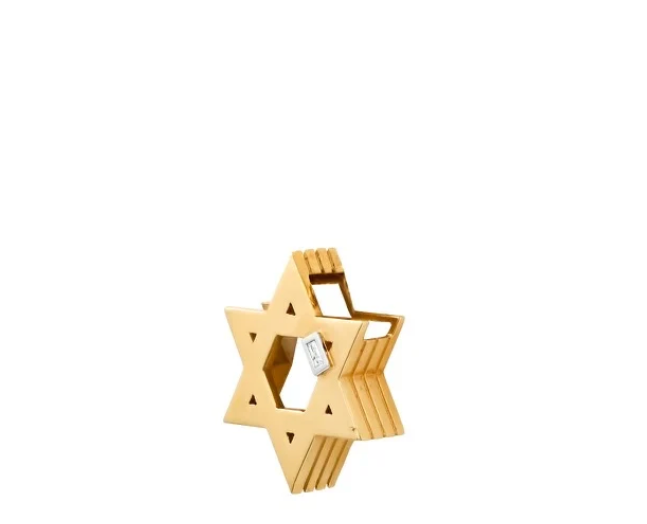 Slide-On Ribbed Star of David Necklace
