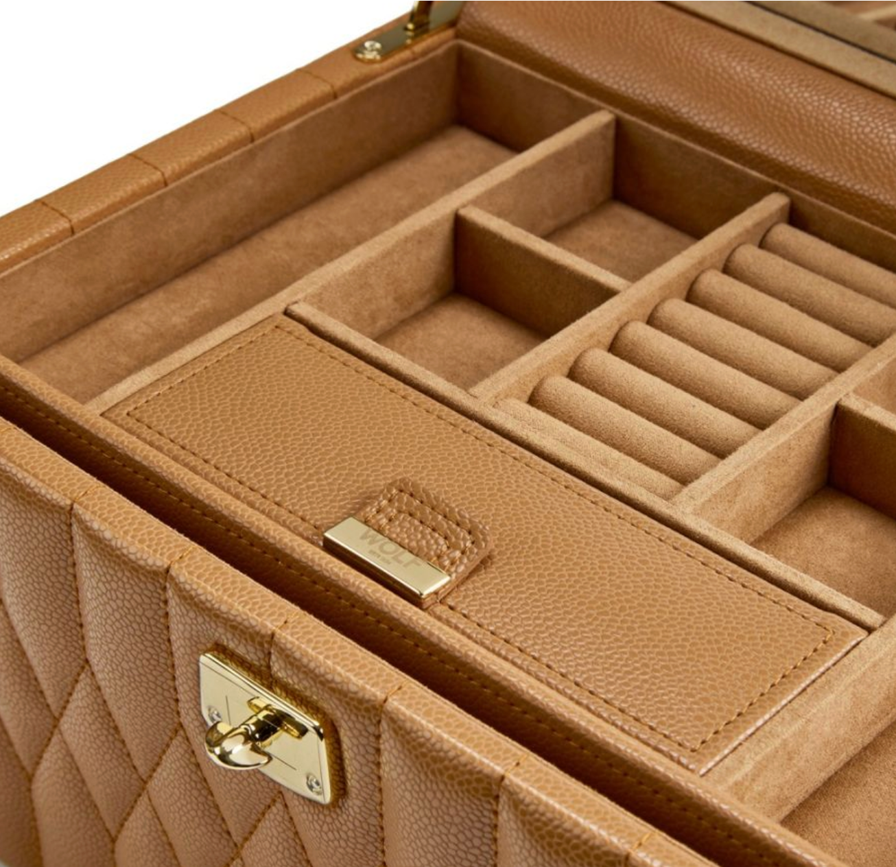 Lauren Medium Jewelry Box in Caramel