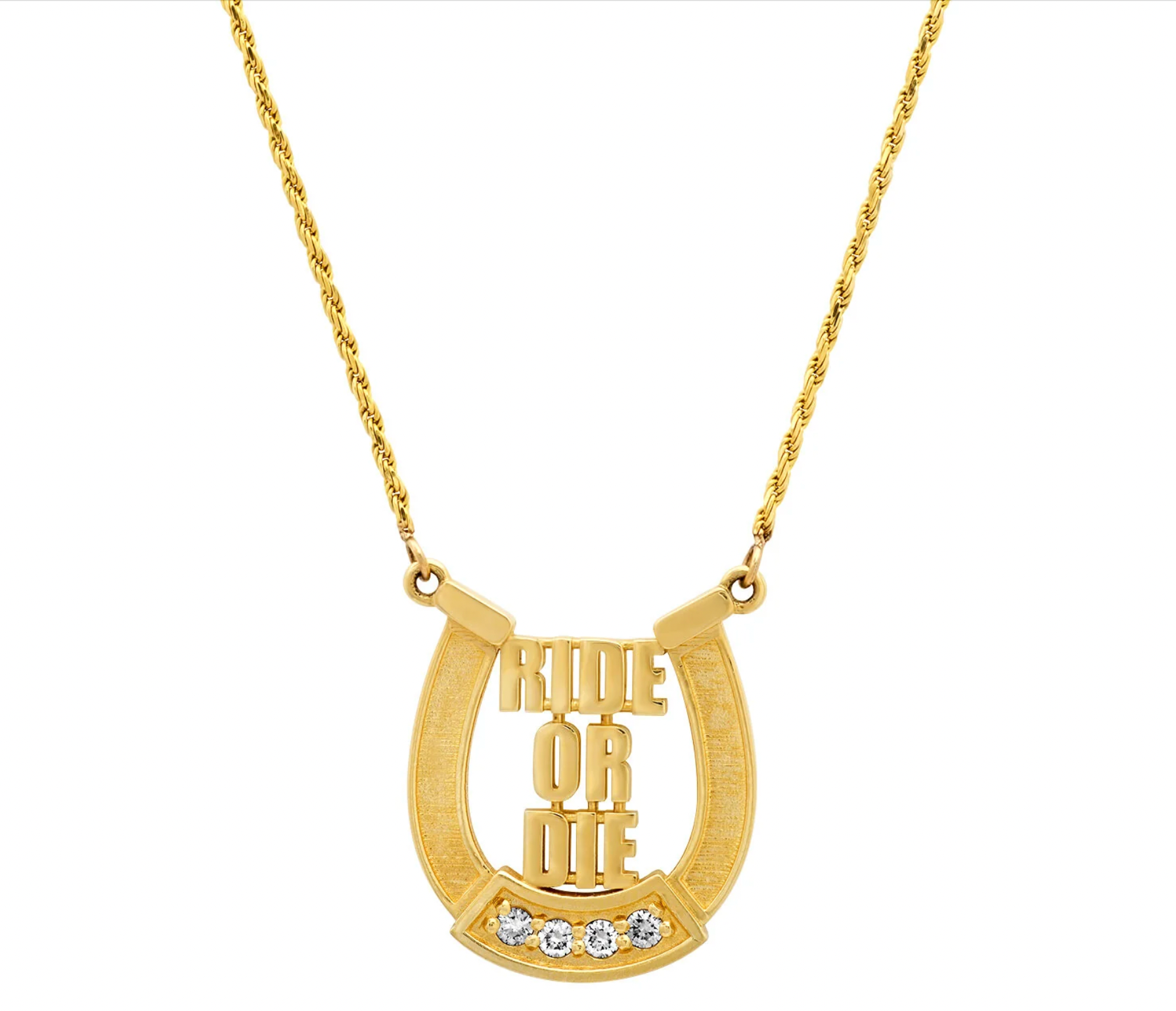 "RIDE OR DIE" HORSESHOE NECKLACE
