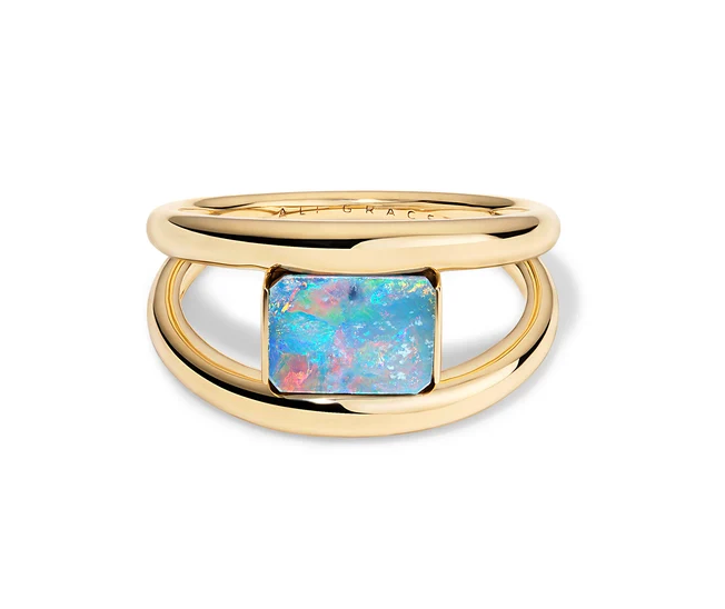 Floating Australian Opal Ring