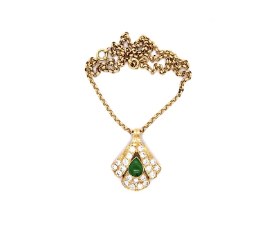 Vintage Jade & Diamond Necklace