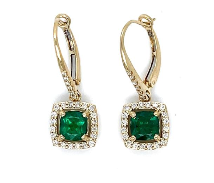 Vintage Emerald Drop Earrings