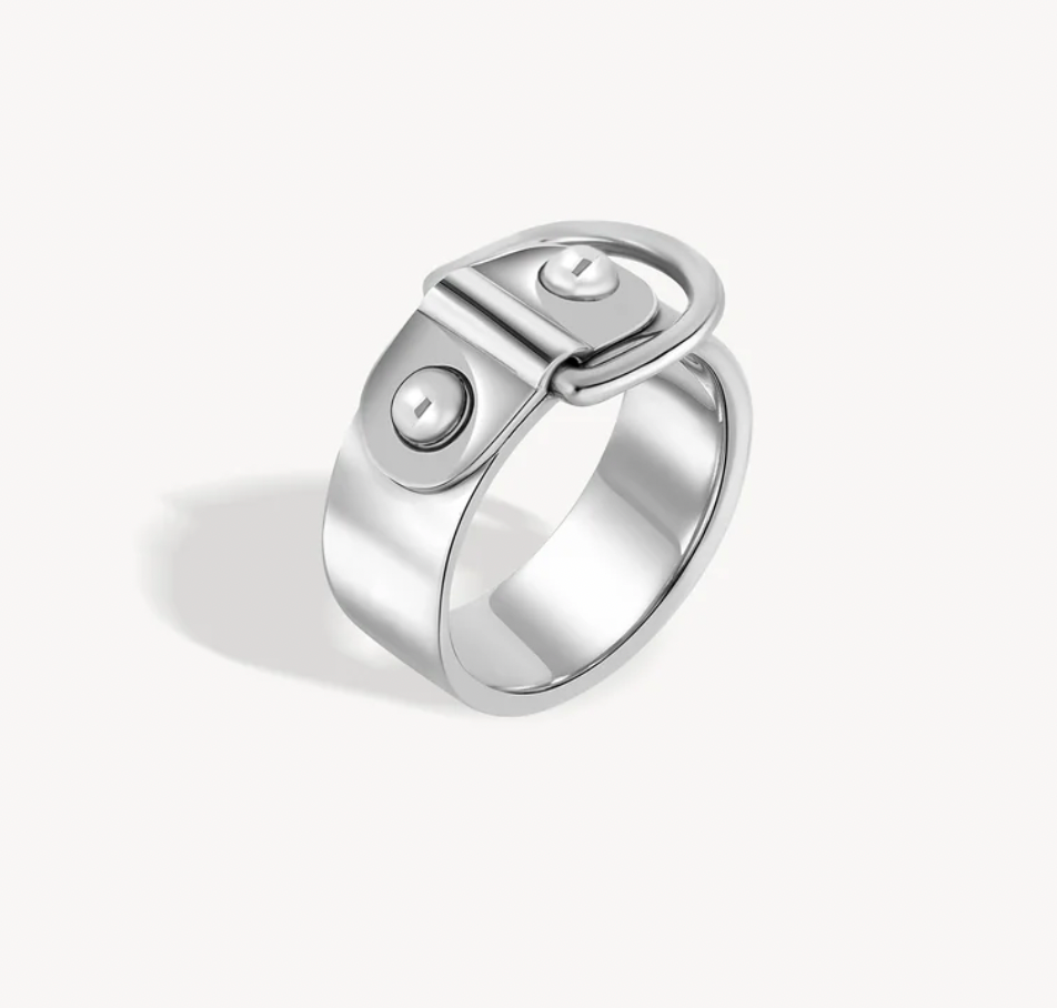 Silver Rivet Ring