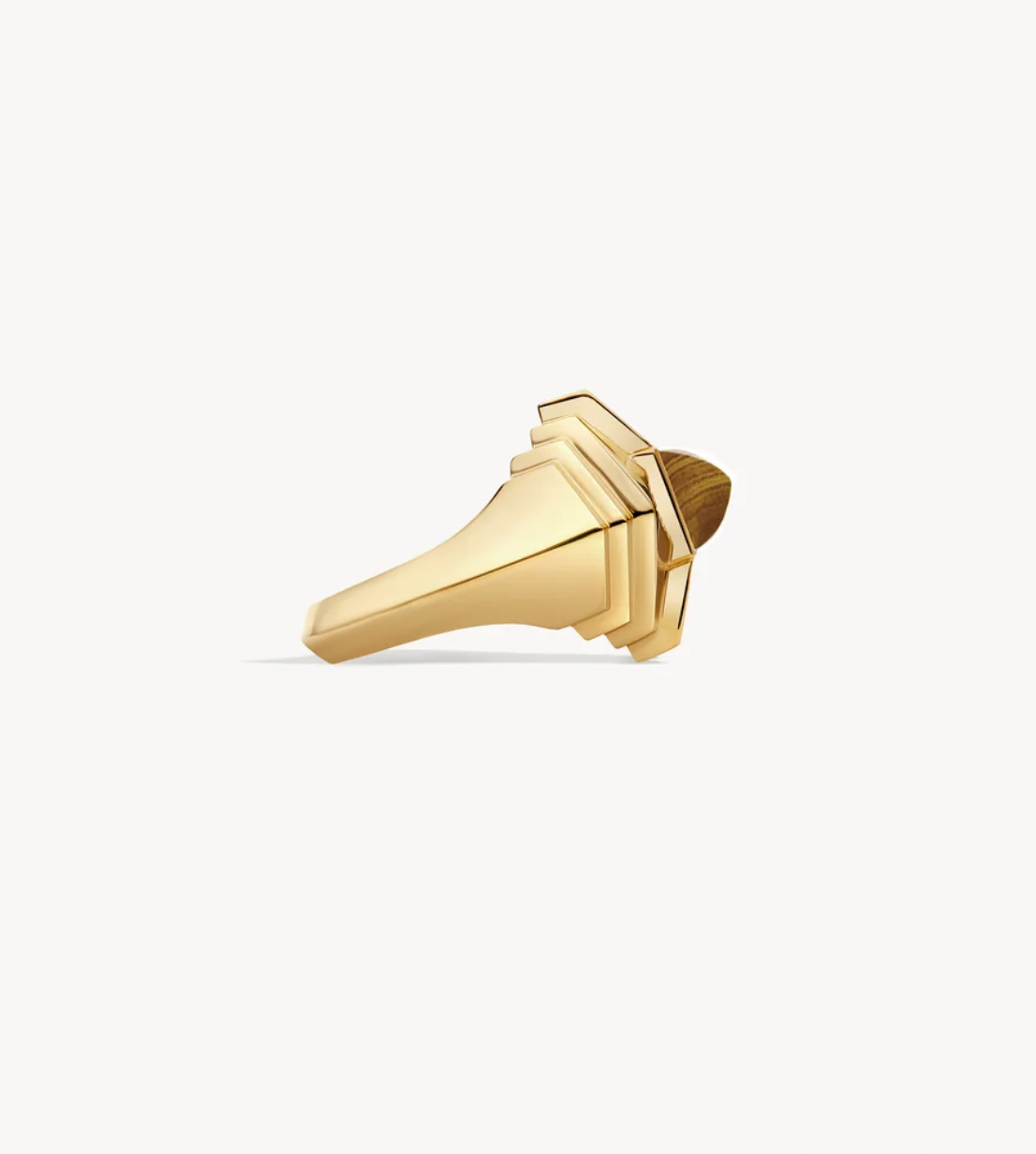 ROCKAWAY MINI PYRAMID RING Yellow Gold & Tiger's Eye