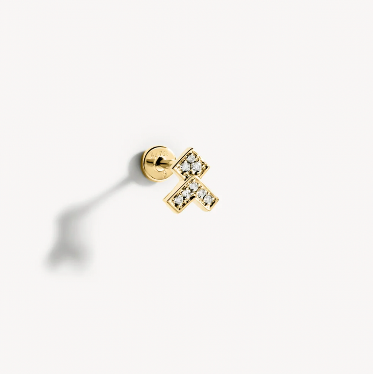 STAIRWAY ARROW YELLOW GOLD & DIAMONDS stud