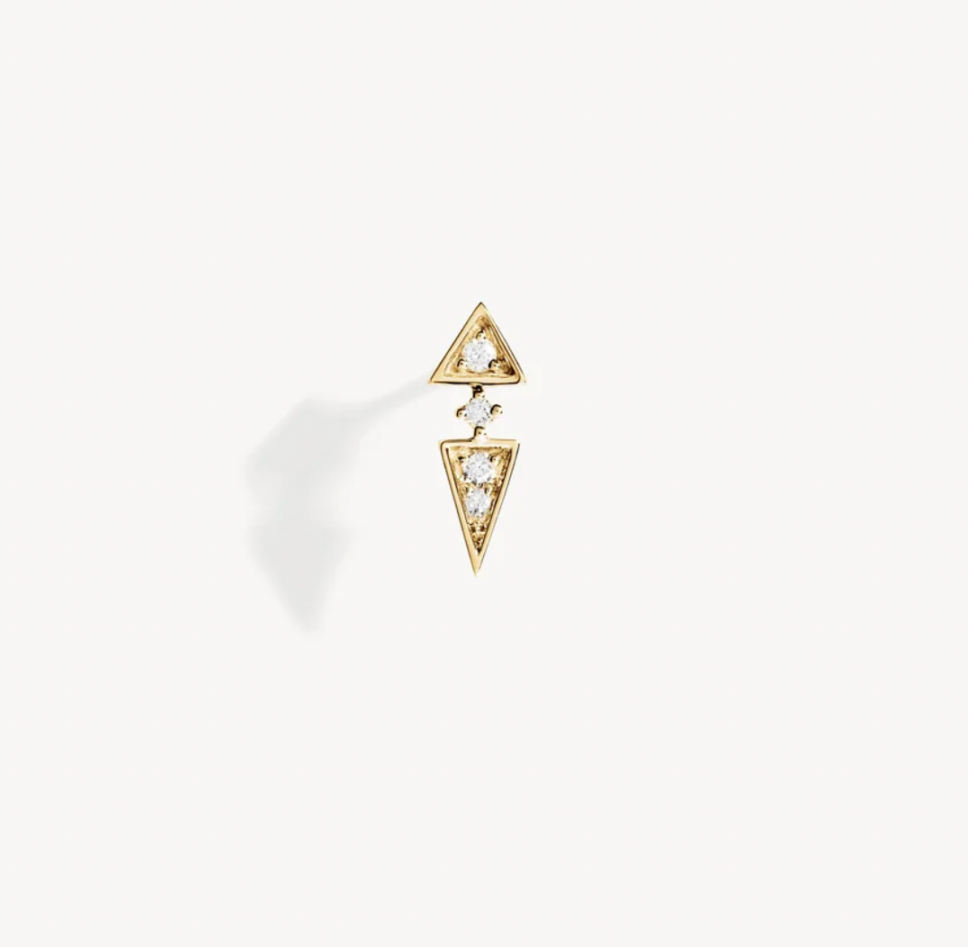 ANYWAY Peak YELLOW GOLD & DIAMONDS stud
