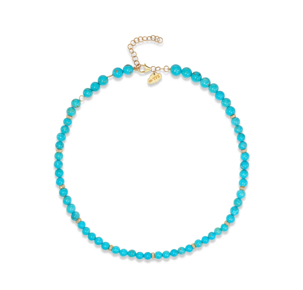 Blue Point Turquoise Beaded Necklace