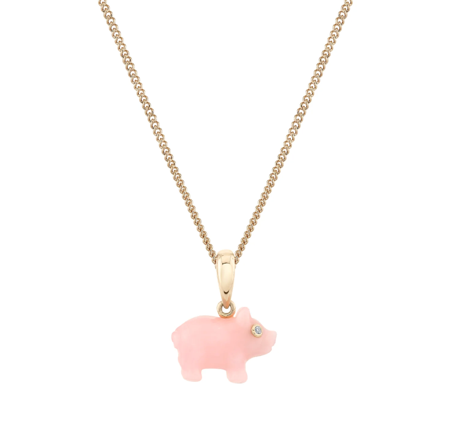 Opal Baby Pig Charm